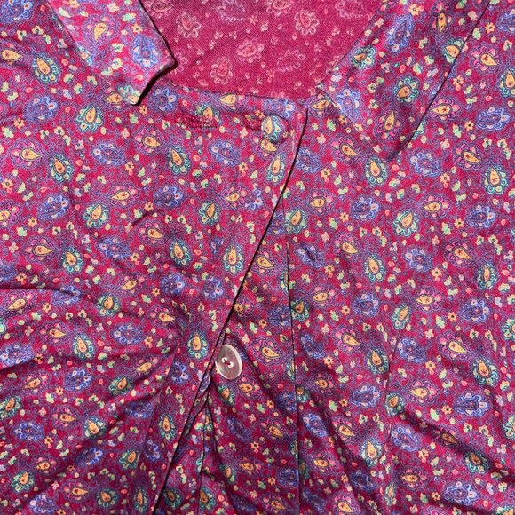Talbots Petite Collection Women's Paisley Button-Up Blouse Size 10 - Picture 3 of 7